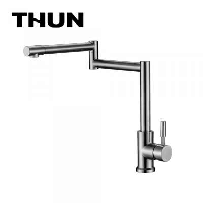 cupc high end deck mounted stainless steel 304 extendable hot and cold water kitchen sink faucet