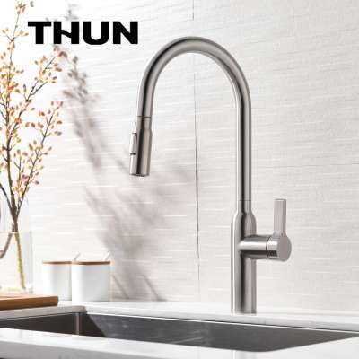 cupc  pull down spout two type spray 304 stainless steel kitchen faucet