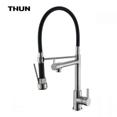 high end pull down with purify water spout hot and cold water stainless steel kitchen faucet