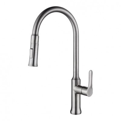 cupc high end pull down spout two way spray type 304 stainless steel  kitchen faucet