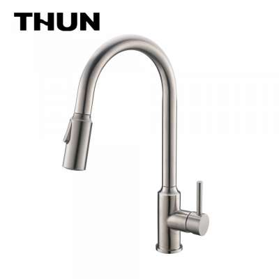 cupc economic pull down spout two way spray type 304 stainless steel  kitchen sink faucet